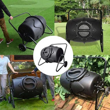 Outdoor Garden Compost Bin, 190L Movable Rotating Compost Barrel, Tumbling Mixer Composter, Easy Assembling, Perfect for Garden Yard Leaves and Kitchen Waste