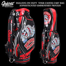 Guiote 2023 Golf Staff Bag Black Bulldog Crazy Design PU Leather Embroidery