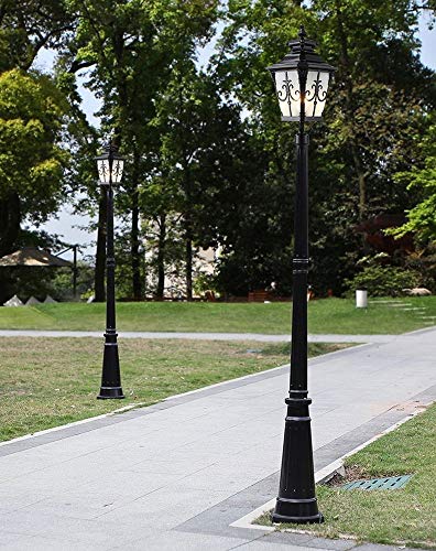 JINHH 2.75M Victorian Style LED Street Light Black-240cm