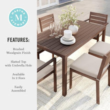 Martha Stewart Bedford 62" Indoor/Outdoor Patio Table, Brown