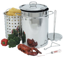 Bayou Classic Stainless Steel Turkey Fryer Kit ~ 32 Quart Turkey Fryer Pot - High Pressure Patio Stove with Windscreen