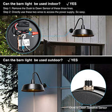 METOJIA Outdoor Gooseneck Barn Light - 24 Inch Black Farmhouse Wall Sconce with Dusk to Dawn Sensor (2 PCS)