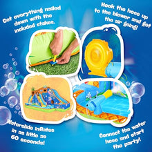 SUNNY & FUN Spongebob Deluxe Inflatable Water Slide Park with Climbing Wall & Splash Pool