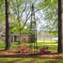 H Potter Tall Iron Obelisk Trellis Powdercoated Metal Finish Garden Decor Column for Climbing Plants (Black, 10 FT Tall)