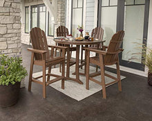 POLYWOOD Vineyard Adirondack 5-Piece Nautical Trestle Bar Set (Black)