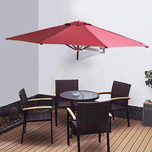 MidiLi Outdoor Patio Umbrellas Wall Mount Garden Parasol Balcony Tilting Sun Shade Umbrella, Aluminium, 7ft / 220cm