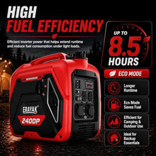 ERAYAK 2400W Portable Inverter Generator for Home Use, Super Quiet Small Generator for Camping Outdoor Emergency Power Backup, Gas Powered Engine, EPA, ECO Mode