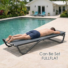 Kozyard Outdoor Chaise Lounge Chair, All Aluminum Frame and Textilene Fabric, Fully Flat Adjustable Reclining Patio Lounger for Pool Sun Shelf, Tanning Ledge, Sunbathing & Backyard (Gray, 2Chairs)