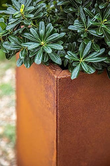 Veradek Corten Steel Series Pedestal Planter - Tall Corten Steel Planter for Outdoor Porch/Patio | Naturally Rusting Steel for All-Weather Use | Modern Rustic Décor for Tall Plants, Trees, Flowers