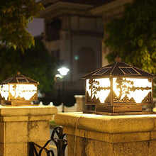 VELLOW Solar Post Lights Fixtures,Modern Outdoor Fence Deck Column Cap Lamp Lantern,Aluminum Housing Waterproof Stigma Lamps,Warm White High Brightness SMD LED Lighting,for Wood Fence,Pathway,Deck