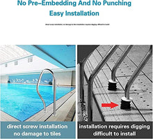 Swimming Pool Safety Hand Rail Pool Handrails Pool Hand Rail 304 Stainless Steel Swimming Pool Handrail, 3-Bend Spa Safety Rails, 304 Stainless Steel Easy to Install 250LBS Load Capacity