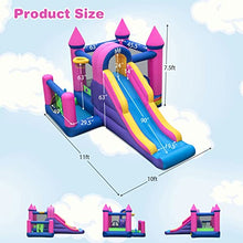 BOUNTECH Inflatable Bounce House with Slide & Ball Pit Pink/Blue/Yellow/Purple