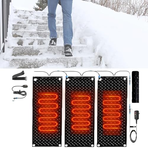 Coal2ToalPW Snow Melting Mats - Non-Slip Rubber Mats for Rapid Snow & Ice Removal - 360W Eco-Friendly Solution(40x80cmx3Pcs)