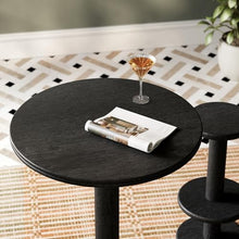 Modway Neo 31 Inch Round Wood Indoor Outdoor Bar Table in Black - High Top Pedestal Bistro Table for Patio Or Kitchen