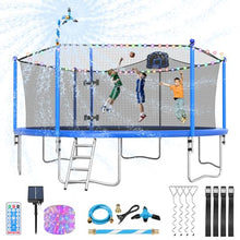 Lyromix 16FT Outdoor Trampoline with Basketball Hoop Morandi Blue