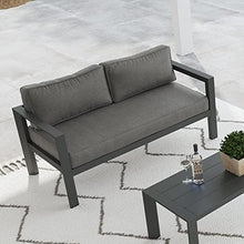 Homestyles Grayton Outdoor Aluminum Loveseat Grey