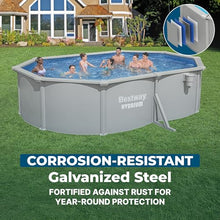 Bestway Hydrium 16'5" x 12' x 48" Above Ground Pool, Oval Steel Side Wall Frame Outdoor Swimming Pool Set with Sand Filter Pump, Polysphere Filtration Balls, Ladder & Accessories