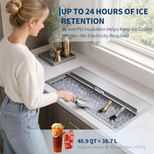 Hosslly Built-in Ice Bin Stainless Steel Sliding Lid 91 x 46 x 36 cm Steel