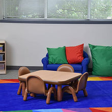 Children's Factory Angeles Baseline Toddler Table and Chairs Set Natural Wood