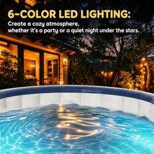4-6 Person Inflatable Hot Tub, Round Blow Up Portable Hot Tub, with 130 Soothing Air Jets, Heater Pump, Filter System, Leak-Proof PVC Blow Up Hot Tub for Backyard