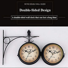 Wall Clock, Outdoor Garden Wall Clock, 9 Inch Double Sided Wrought Iron Garden Clock Waterproof Outdoor Clock Indoor Outdoor Decoration Outside Clock Station Q,A