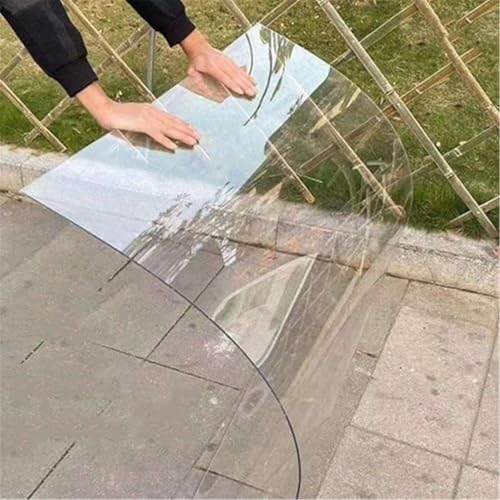 JCQXDL 1.8mm Clear Polycarbonate Sheets Plastic Roof Panel,Impact Resistant PC Board,Daylighting Panels,Pergola Carport Greenhouse Canopy Replacement Cover,Screws(1.56x12m)