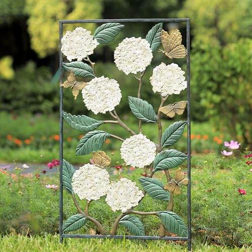 SPI Hydrangea and Butterfly Trellis 42.5" x 22" x 1" 9.65 lbs. Aluminum