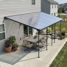 Palram - Canopia Feria 10' x 24' Patio Cover Canopy Awning, Gray/Clear