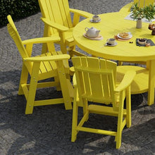 Wildridge Heritage 7-Piece 60" Pub Counter Set, Lemon Yellow - Outdoor Weather Resistant Recycled Plastic Furniture for Patio