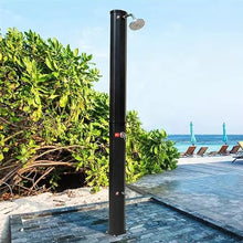 MKLFBY Solar Heated Outdoor Shower, Hot and Cold Adjustment Outside Solar Shower, Freestanding Garden Poolside Shower W/Shower Head and Foot Shower Tap 85-Inch