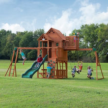 Backyard Discovery Skyfort II Cedar Wood Swing Set Brown