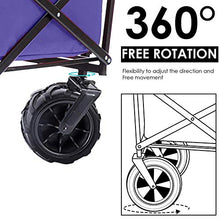 Camping cart, Garden Transport Trolley Folding Camping with Lining4-Wheel