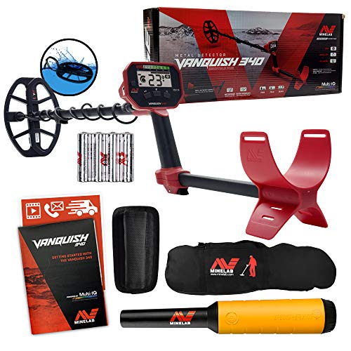 Minelab Vanquish 340 Detector w/ 10 x 7 Coil, Pro-Find 20 Pinpointer & Carry Bag
