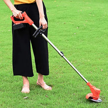 String Trimmer Electric Lawn Mower Small Household Lawn Mower The Best Assistant for Gardens and Farms with Plastic Blade Lithium Battery Charger (42TV/12000ma Battery*1)