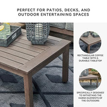 Signature Design by Ashley Hillside Barn Outdoor Coffee Table, Weather Resistant Engineered Resin Polymer Wood-Look Patio Cocktail Table with Aluminum Substructure, Light Brown, Quick Assembly