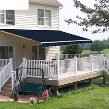 Diensweek 12'x10' Patio Awning Retractable Fully Assembled, Manual Commercial Grade Awnings - Quality 100% 280G Ployester Window Door Sunshade Shelter - Deck Canopy Balcony P100 Series ( Navy Blue)