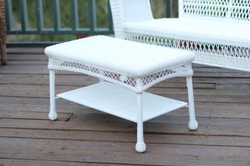 Jeco 4pc White Wicker Conversation Set White