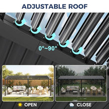 RoyalCraft 12' x 20' Louvered Pergola, Heavy-Duty Aluminum Outdoor Pergola, Metal Hardtop Gazebo with Adjustable Roof for Patio, Deck, Garden, Yard