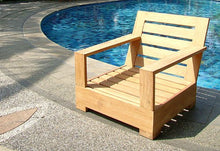 WholesaleTeakFurniture Luxurious 2 Piece Teak Lounge Chair Set with Ottoman Leveb Collection