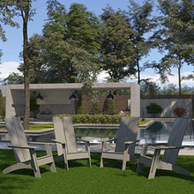 Flash Furniture Set of 4 Sawyer Modern Adirondack Chairs Gray