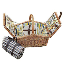 WANGWENMNG Old Fashioned Family Home Storage Box Wicker Picnic Basket Picnic Mat Novel and Stylish Storage Basket Storage Basket (Color : with Picnic Mat)