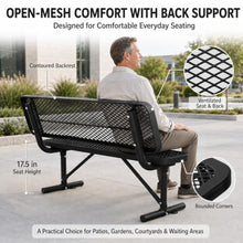 PENYUDAPRO 6 FT Outdoor Park Bench with Backrest for Patio, 882 lb Capacity