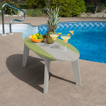 highwood Shoreline Surfboard Coffee Table, Cove Gray/Palm Green