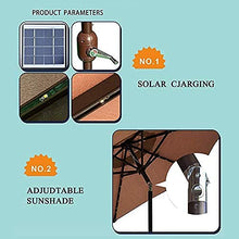 OGMOYT Garden P,Round P with Bent Umbrella Pole Led Courtyard P Without Base Solar Light Umbrella Portable Market Dining Table P for Beach Garden,Browned2.0M