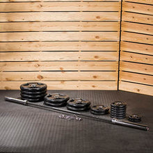 Lifeline Rubber Coated Pro Olympic Grip Weight Plate Set and Bar Black