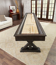 Playcraft Brazos River 12' Weathered Black Pro-Style Shuffleboard Table Black