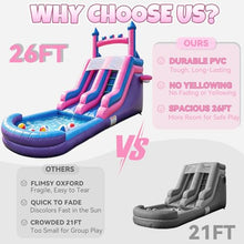 26.3FT Commercial Grade Inflatable Water Silde for Kids Adults, Heavy Duty PVC Adult Water Slides with Big Airtight Water Pool, Adult Waterslide with 900W Blower for Outdoor
