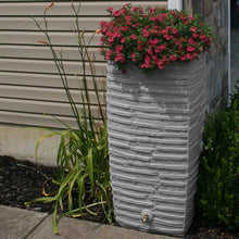 Good Ideas Impressions Riverwalk 50 Gallon Faux Slate Surface Dual Spigot Rain Barrel Light Granite 4 Pack