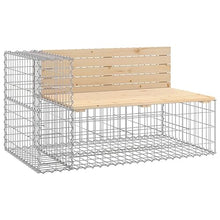 GFDWPUY Solid Pine Wood Garden Bench with Galvanised Steel Gabion Basket Base, Compact Patio Seat for Backyard, Park, and Outdoor Spaces, 2 Benches Set