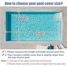 CMYUN Customizable Winter Pool Cover Deck Garden, Extra Large Inground Pool Covers with Anchors ＆ Springs, for 9/16/22/24/26/29/32 Ft Wide Pools(8mx8m(26.2ftx26.2ft))